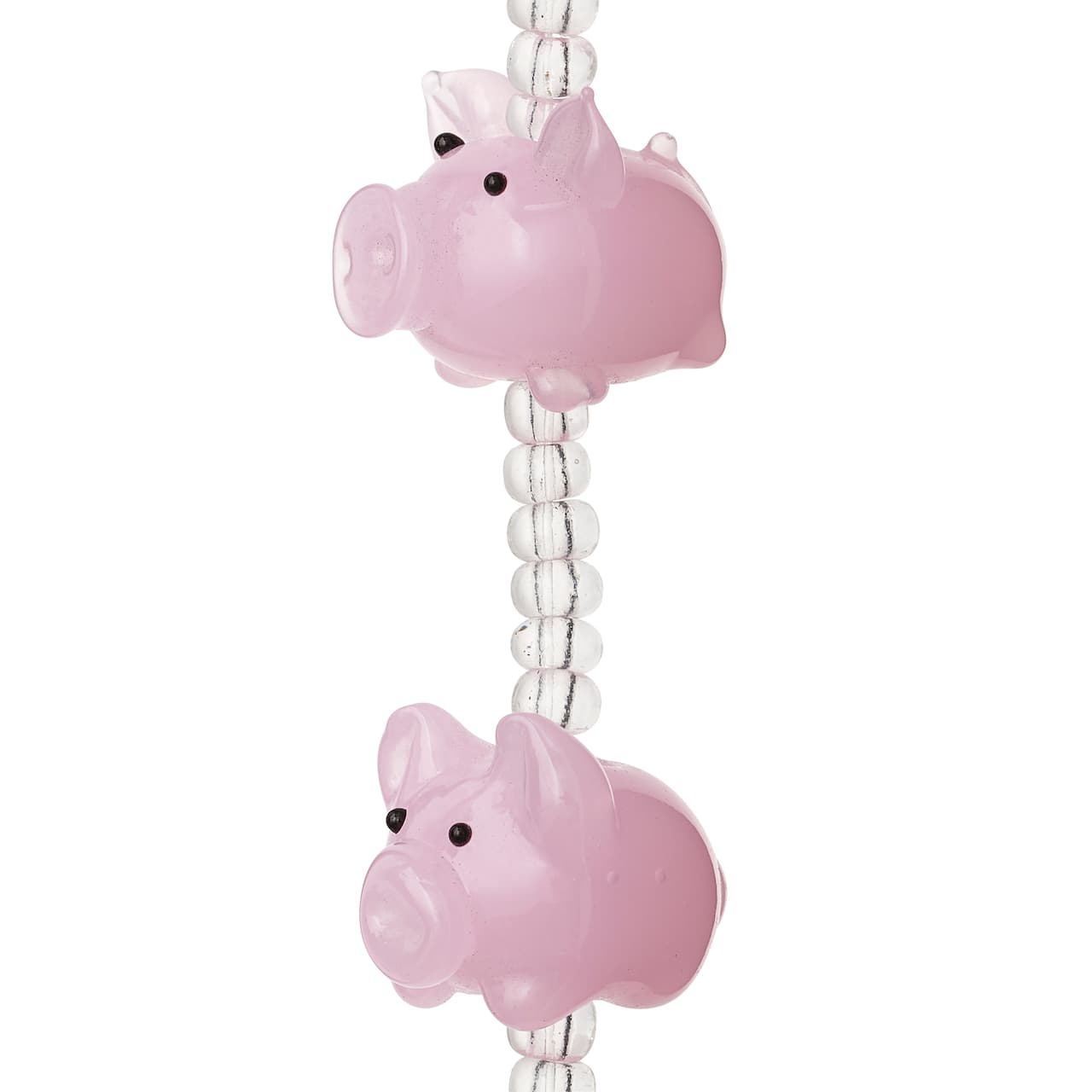 Pink Pig Glass Lampwork Beads, 20mm by Bead Landing™